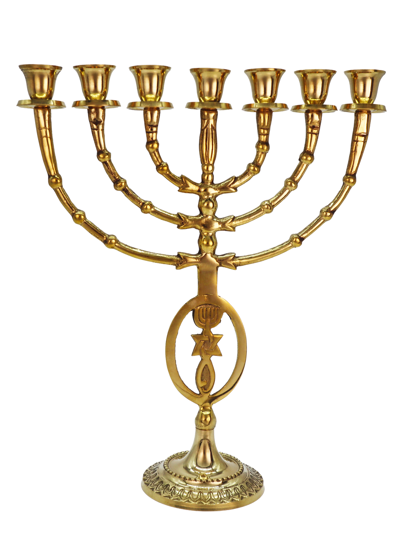 12" Grafted-In Solid Brass Menorah