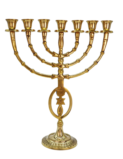 12" Grafted-In Solid Brass Menorah