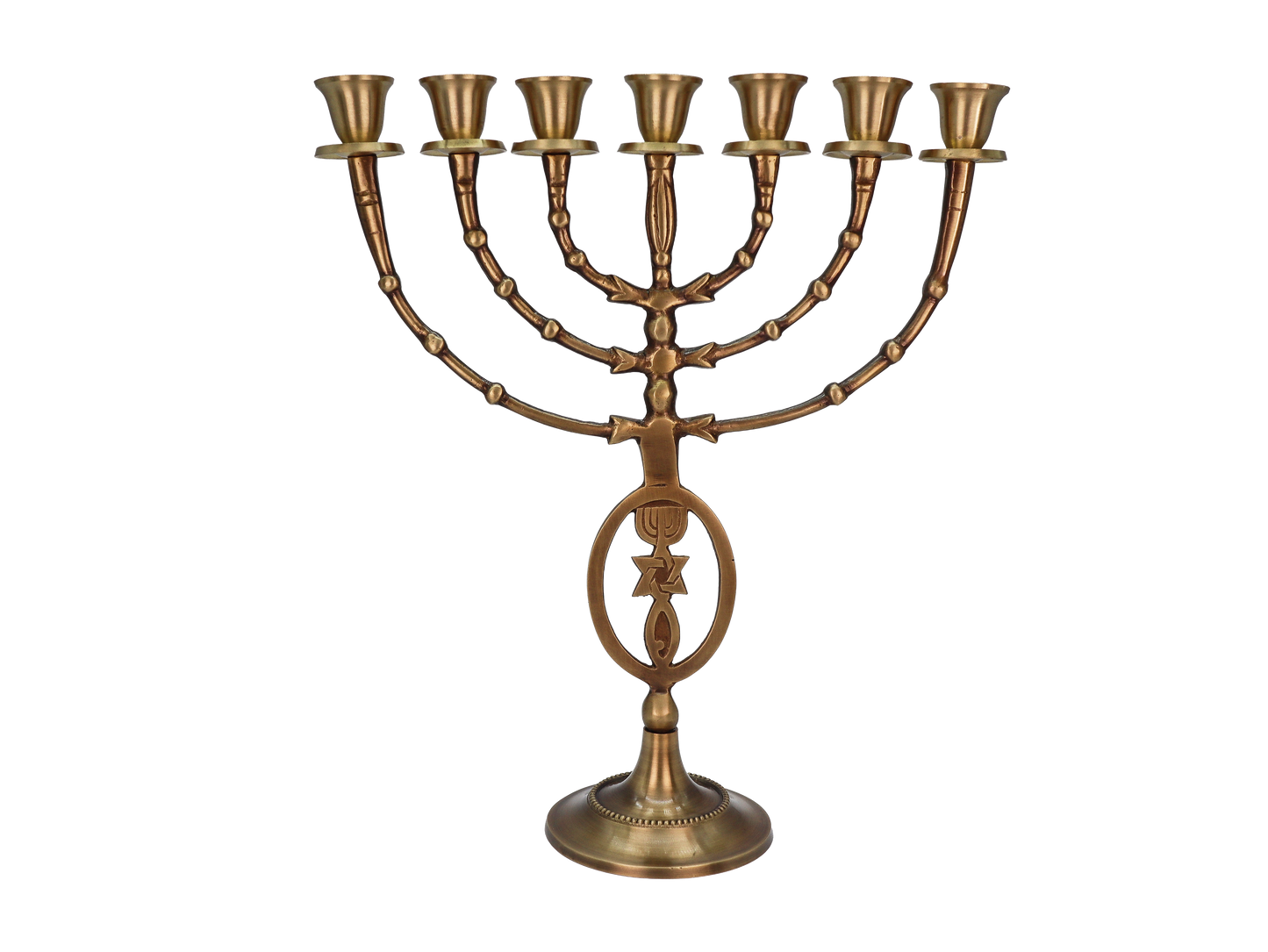 12" Grafted-In Solid Brass Menorah
