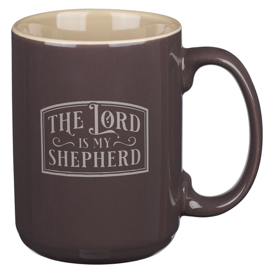 My Shepherd Mocha-Brown Ceramic Coffee Mug - Psalm 23