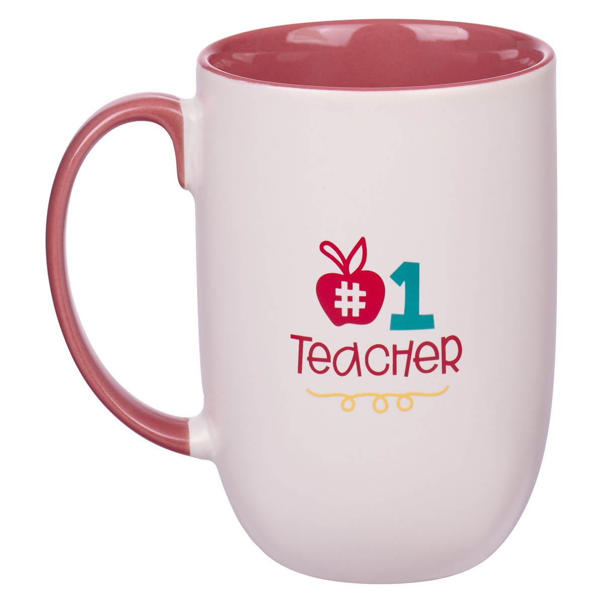 Big Heart White and Pink Ceramic Coffee Mug