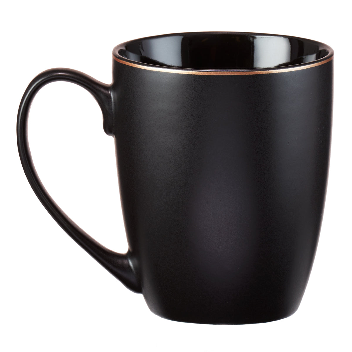 Be Still Matte Black and Metallic Gold Ceramic Coffee Mug - Psalm 46:10