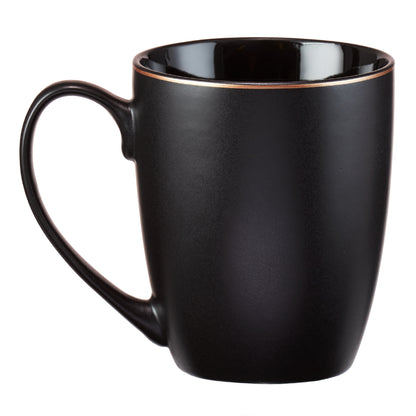 Be Still Matte Black and Metallic Gold Ceramic Coffee Mug - Psalm 46:10