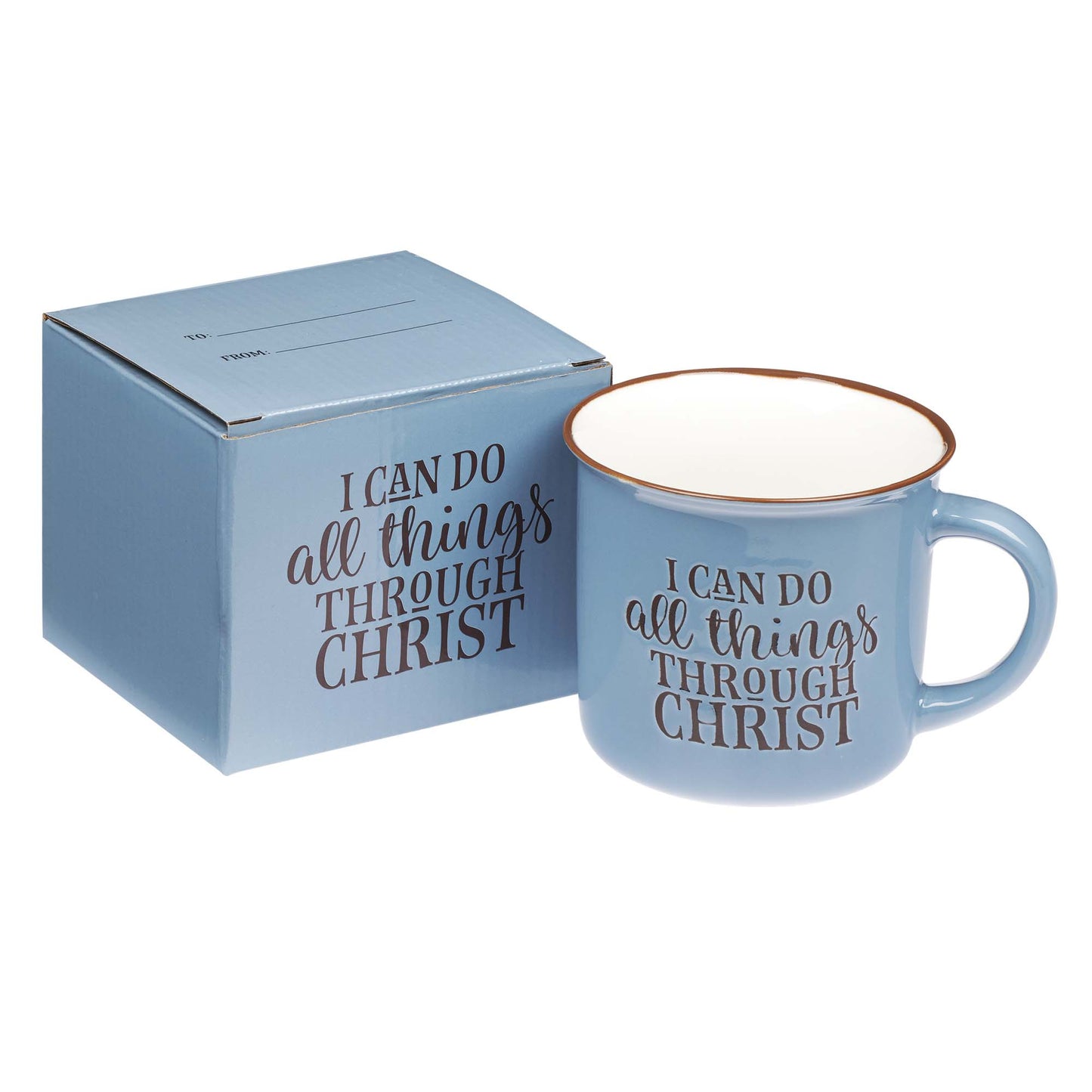I Can Do All Thing Through Christ Blue Camp-style Coffee Mug - Philippians 4:13