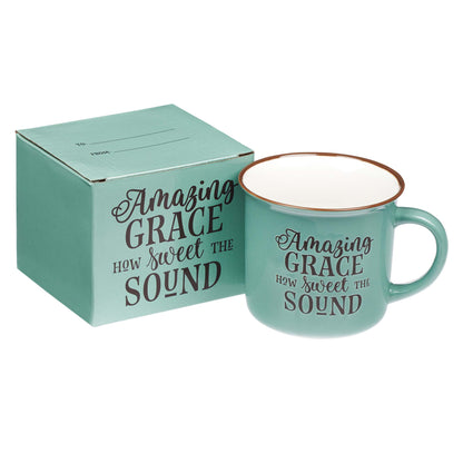 Amazing Grace Green Camp-style Ceramic Mug