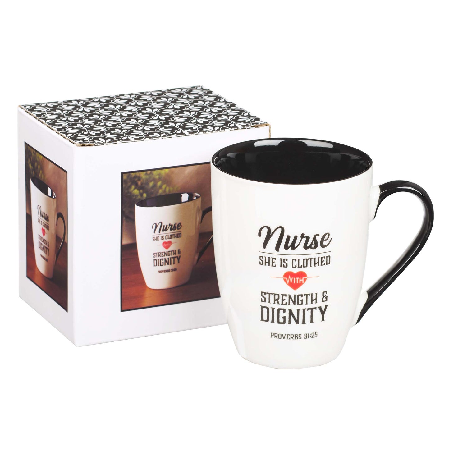 Ceramic Strength & Dignity Nurse Coffee Mug - Proverbs 31:25