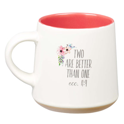 Sister Ceramic Coffee Mug with Clay Dipped Base - Ecclesiastes 4:9