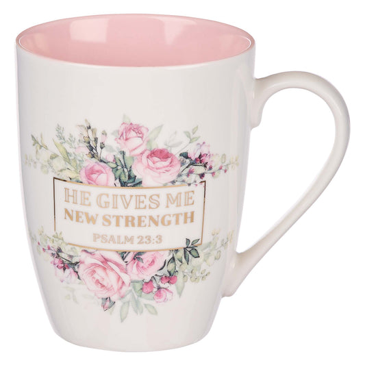 New Strength Ceramic Coffee Mug - Psalms 23:3