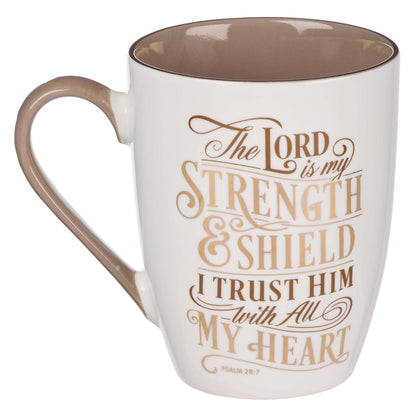 The LORD is My Strength Ceramic Coffee Mug – Psalm 28:7