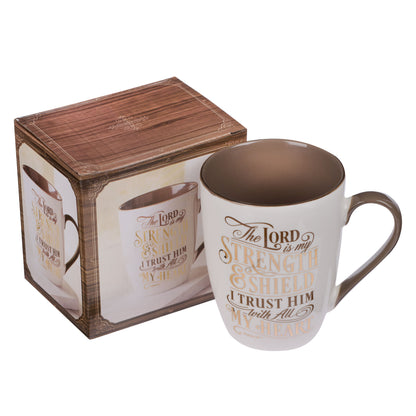 The LORD is My Strength Ceramic Coffee Mug – Psalm 28:7