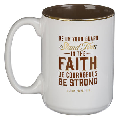 Stand Firm White Ceramic Coffee Mug - 1 Corinthians 16:13