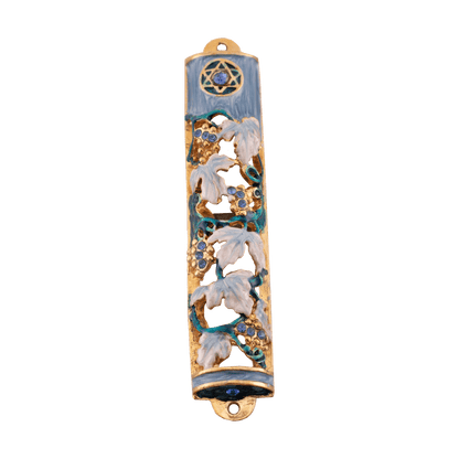 Grapevine Enameled Mezuzah - Style B