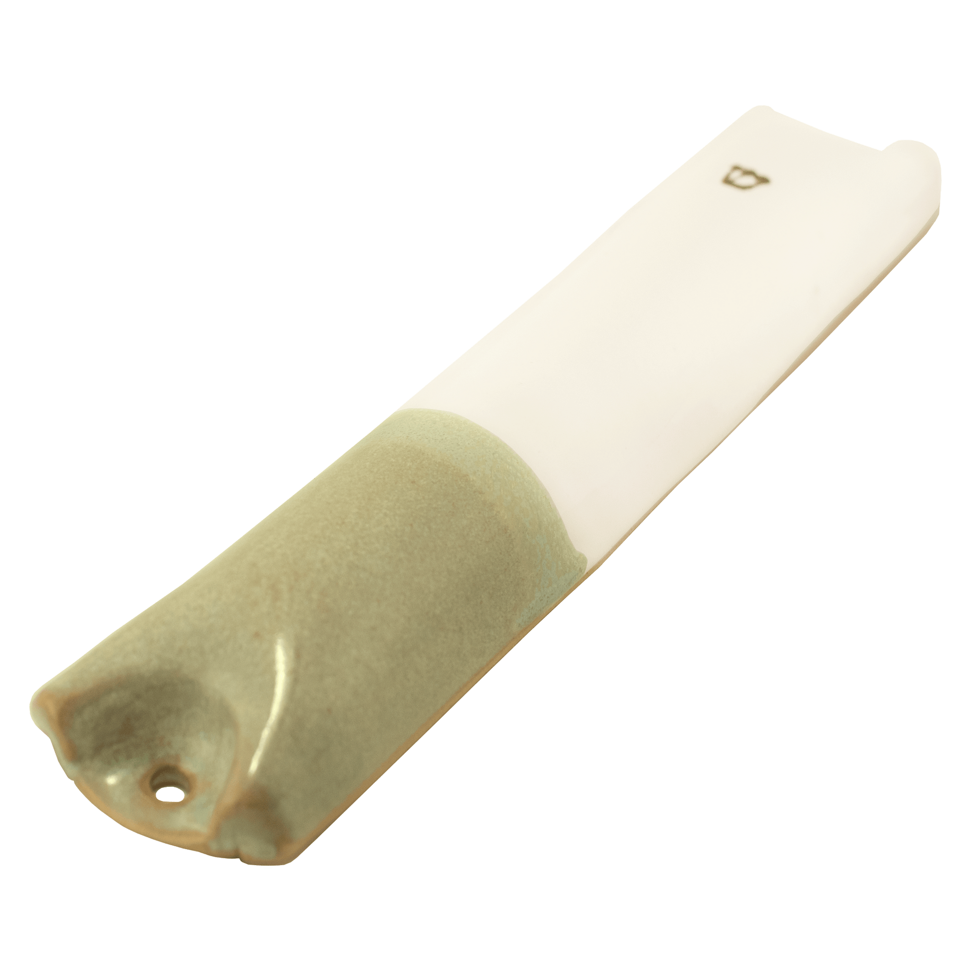 White and seafoam green handcrafted ceramic mezuzah