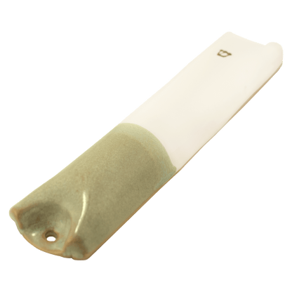 White and seafoam green handcrafted ceramic mezuzah