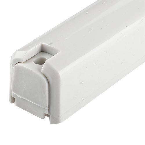 White Plastic Mezuzah with Silver Shin