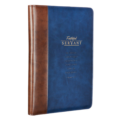 Faithful Servant Legal Size Zippered Portfolio - 2 Chronicles 15:7