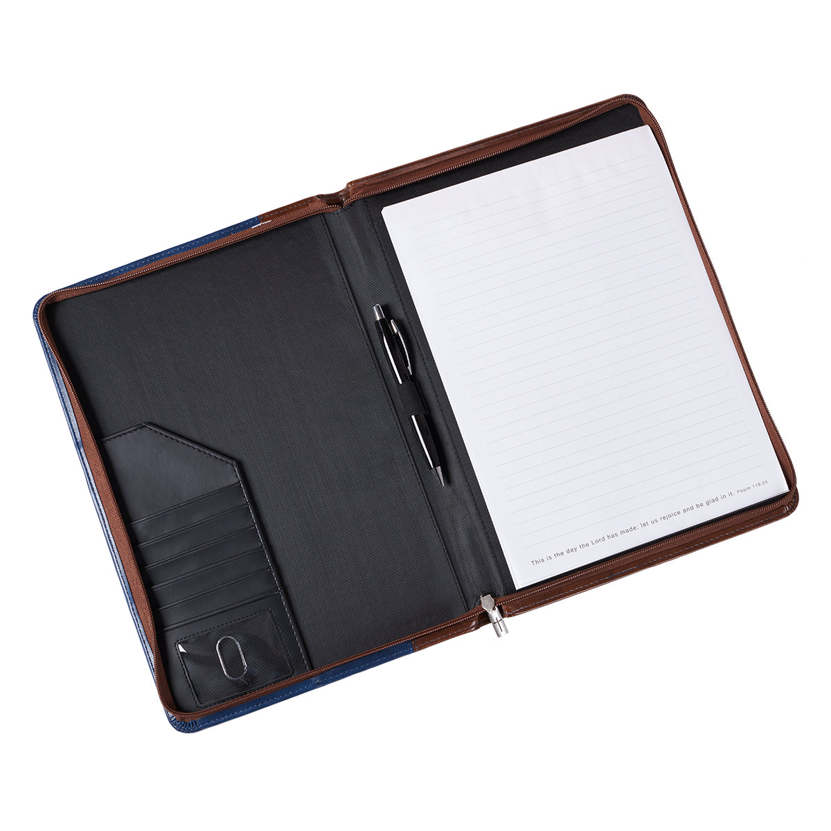 Faithful Servant Legal Size Zippered Portfolio - 2 Chronicles 15:7