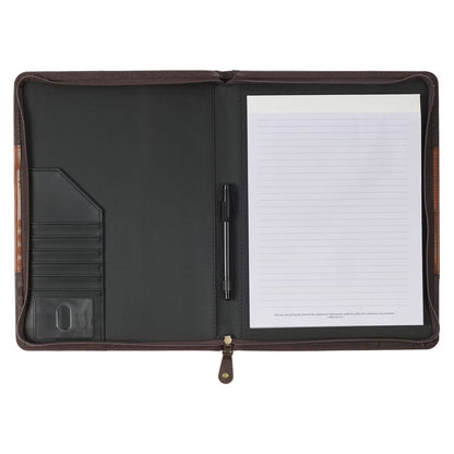 Man of God Honey-brown and Espresso Executive Padfolio - 1 Timothy 6:11