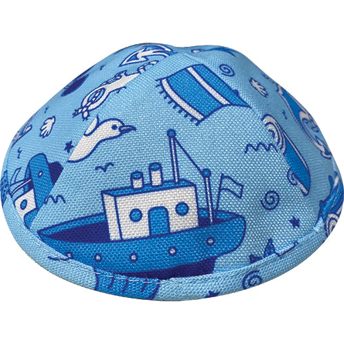Nautical Themed Blue Fabric Kippah