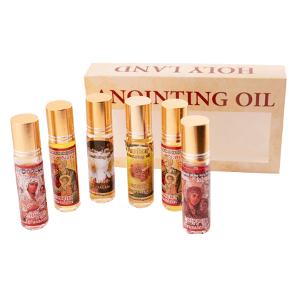 Aromatic oils from the Holy Land -Includes two Myrrh, Jasmin, Amber, and two Nard 