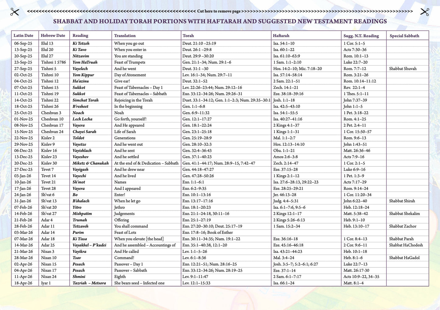 Out of Zion Calendar (Sept 2025 - Dec 2026)