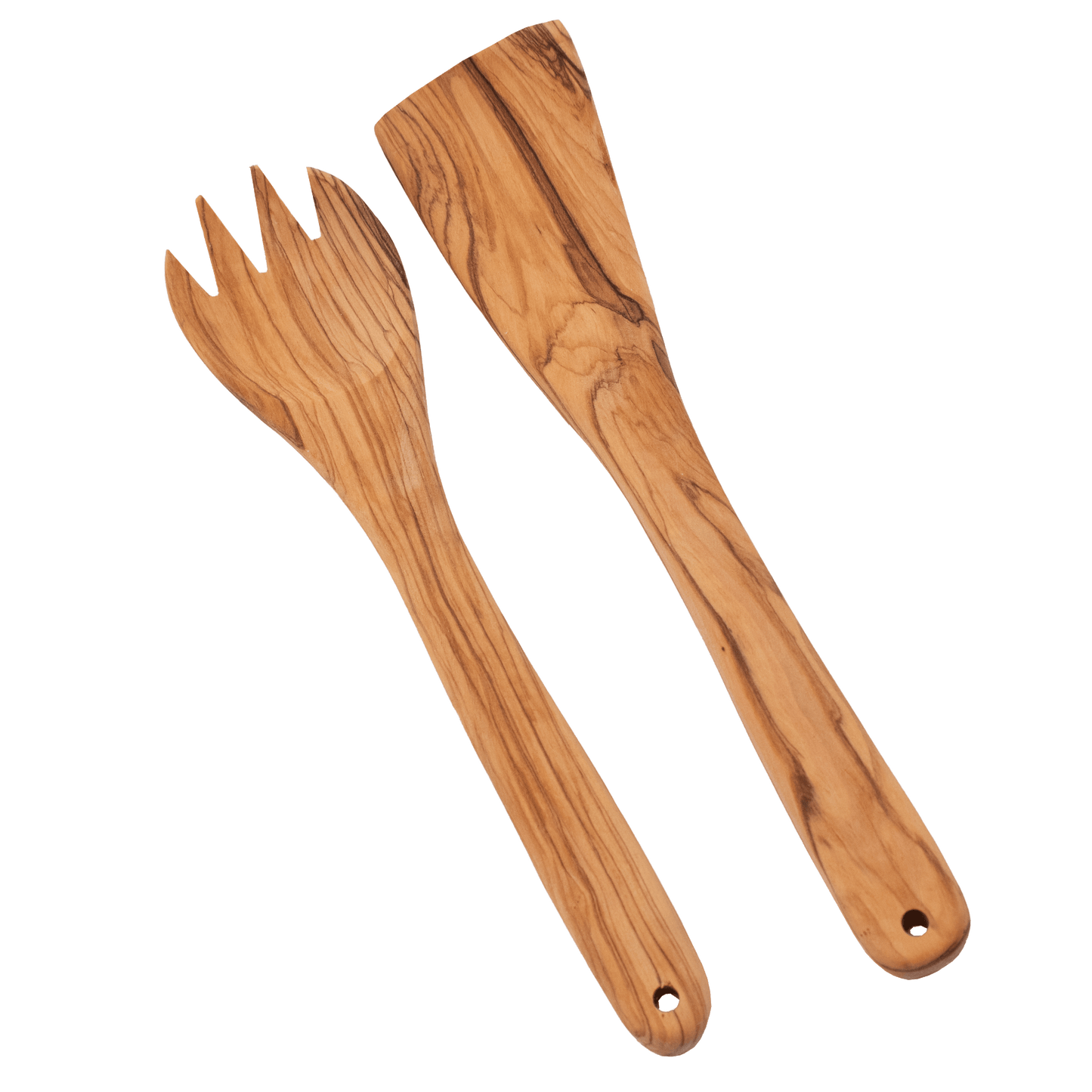 Olive Wood Serveware Set - Spatula & Fork