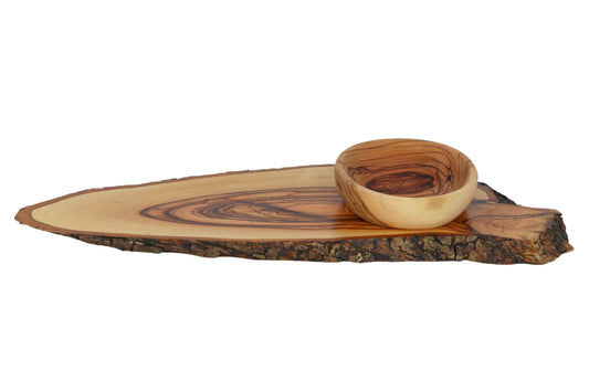 Olive Wood Tray & Bowl Set