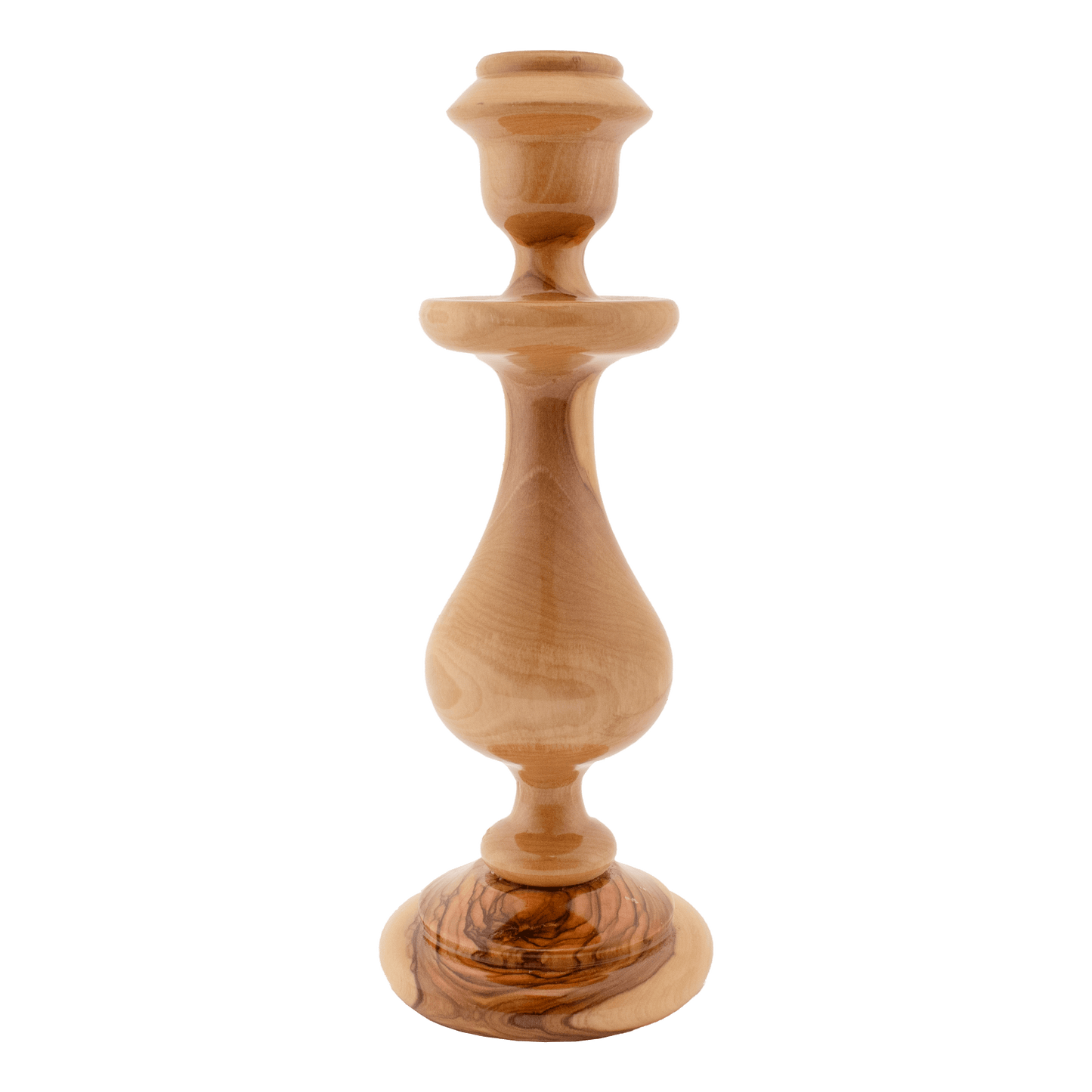 Olive Wood Solid Candlestick