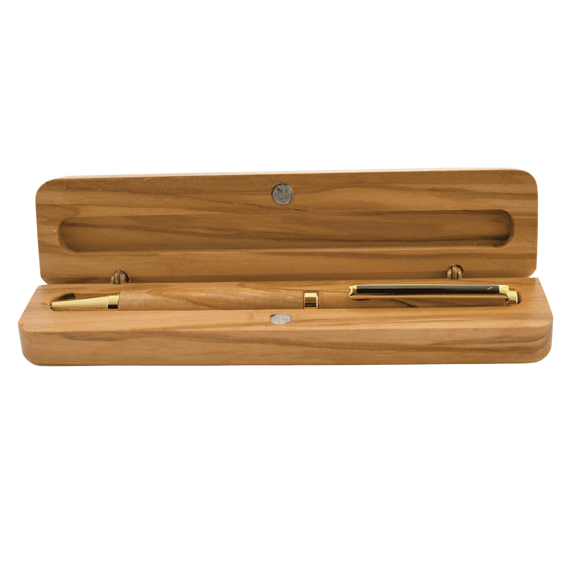 Handcrafted olive wood pen and box set