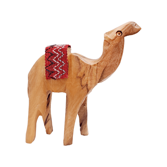 Olive Wood Camel with Saddle - Small