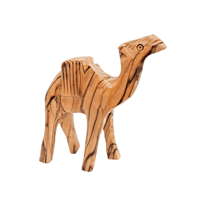 Olive Wood Camel with Saddle - Small