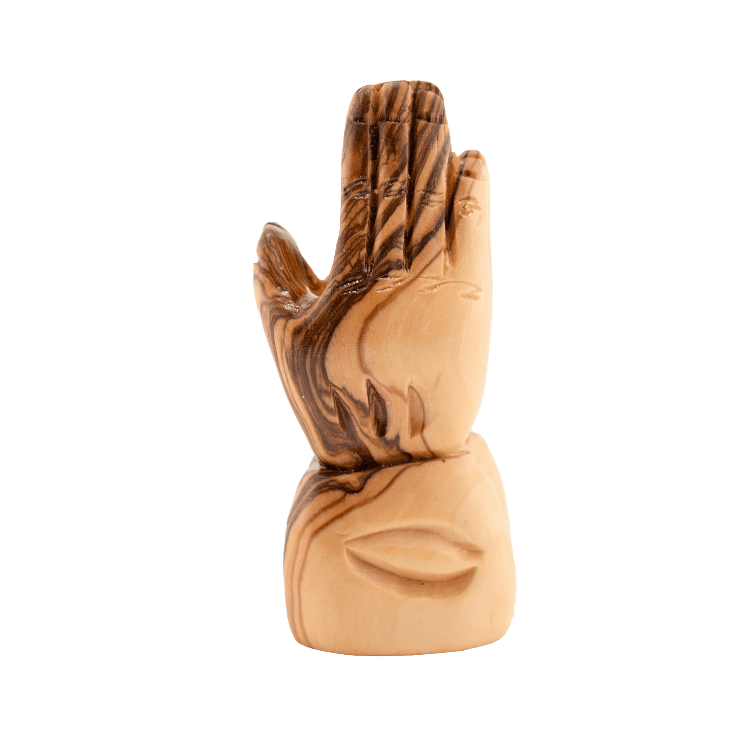 Handcarved praying hands made from olive wood