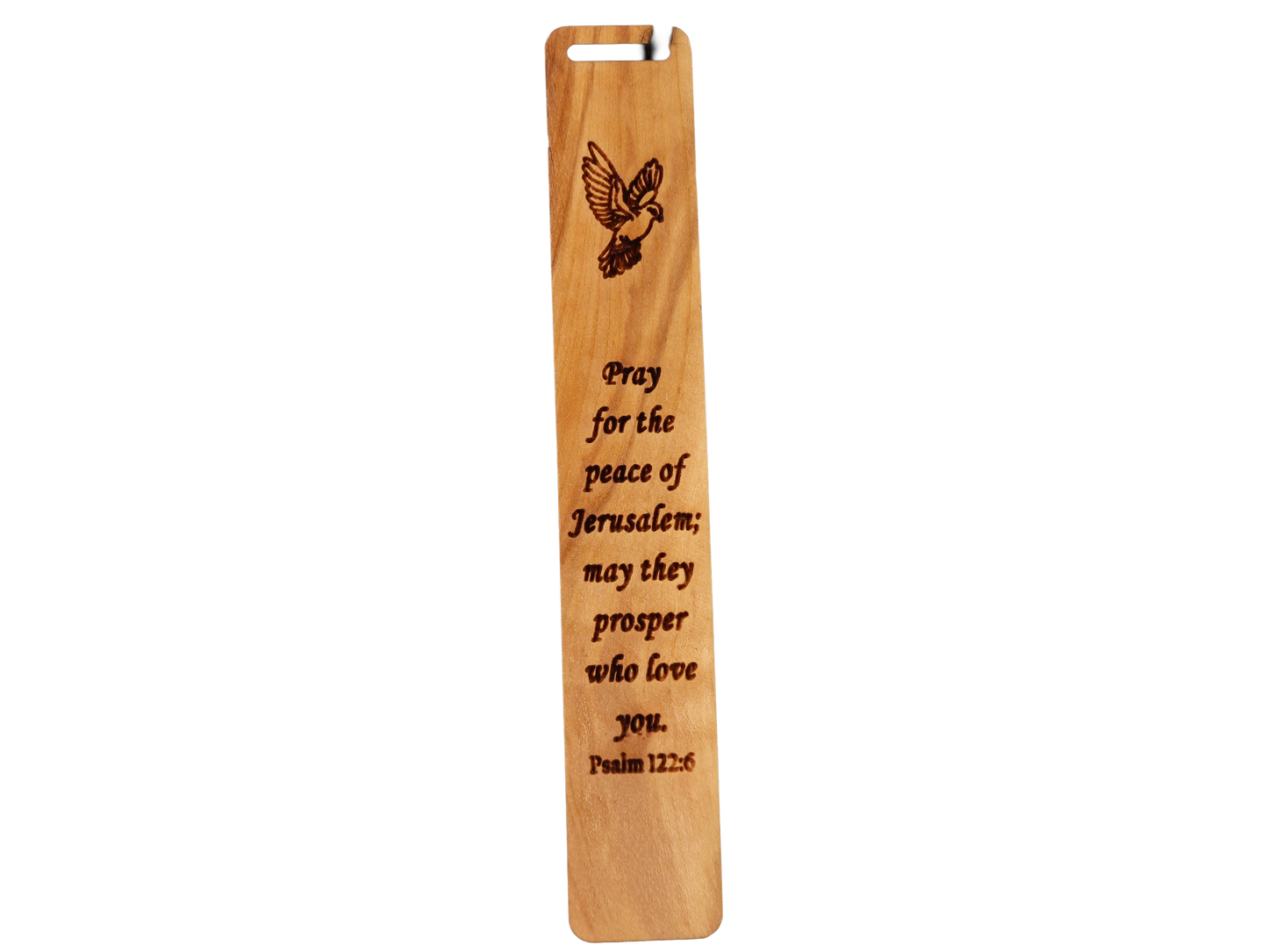 Pray for the Peace of Jerusalem Olive Wood Bookmark