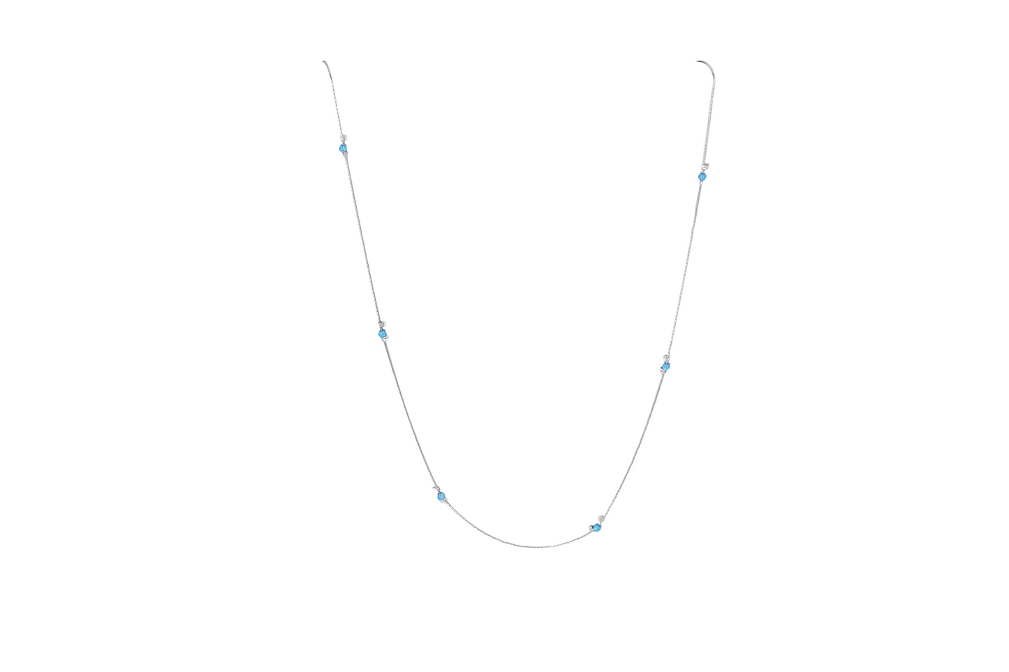 Opal Silver Strand Necklace