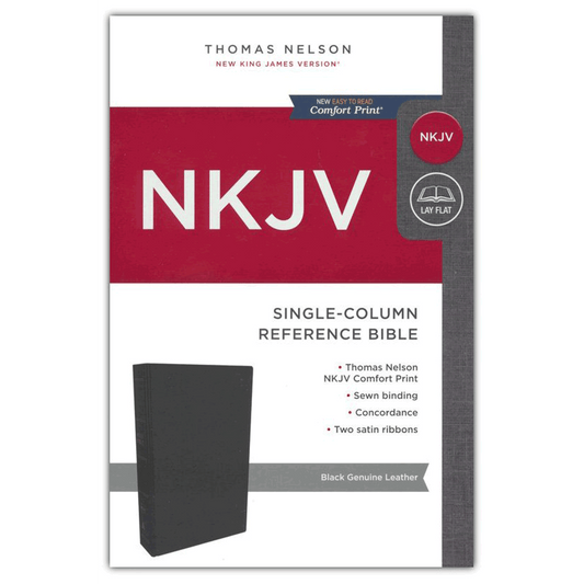NKJV Comfort Print Single Column Reference Bible - Black