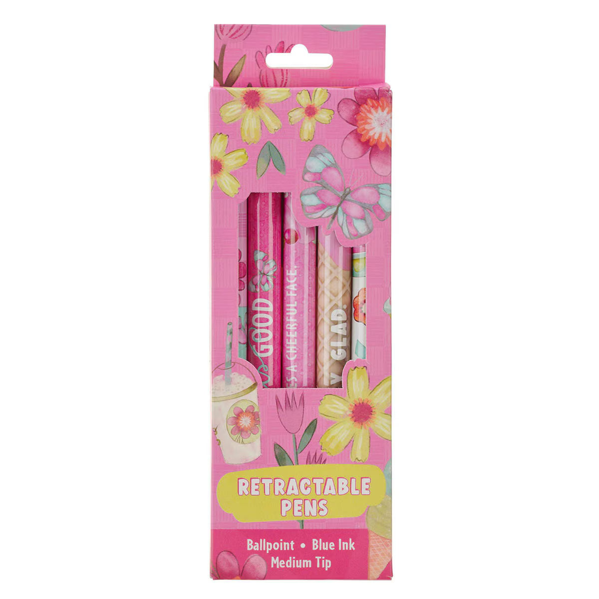 Pink Sprinkled with Joy Retractable Pen Set - 1 Peter 1:6