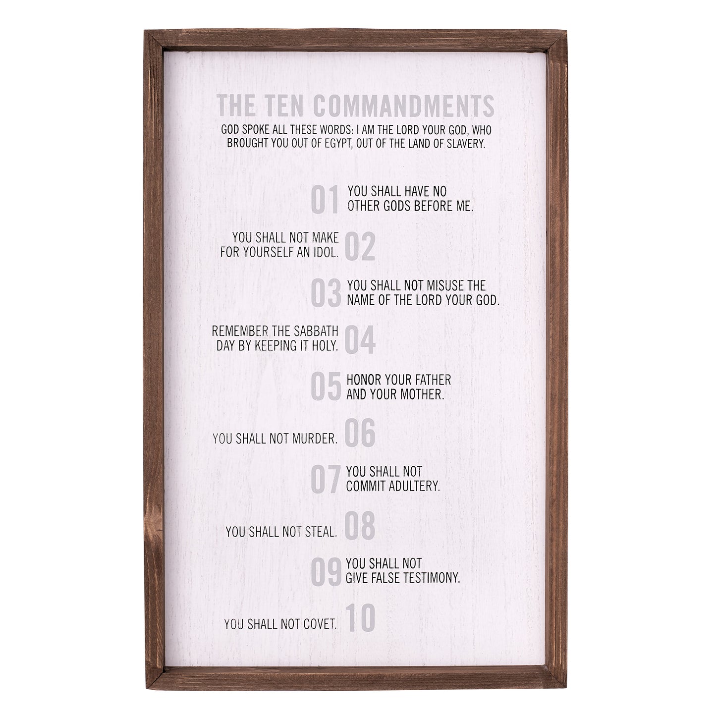 10 Commandments Wall Plaque - Exodus 20:2