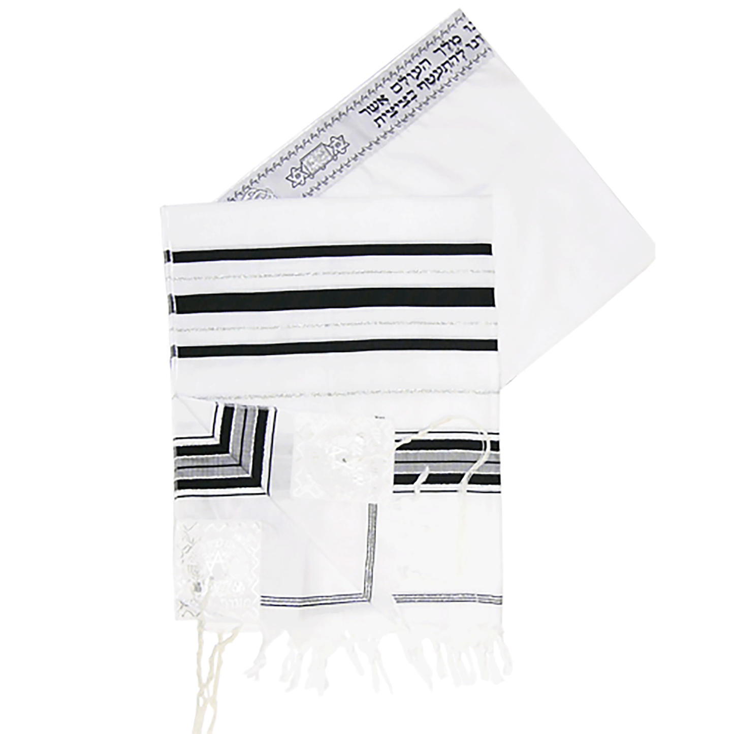 Prayer Shawl (28") Classic Black/Silver