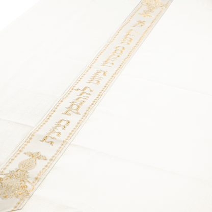 White and gold prayer shawl