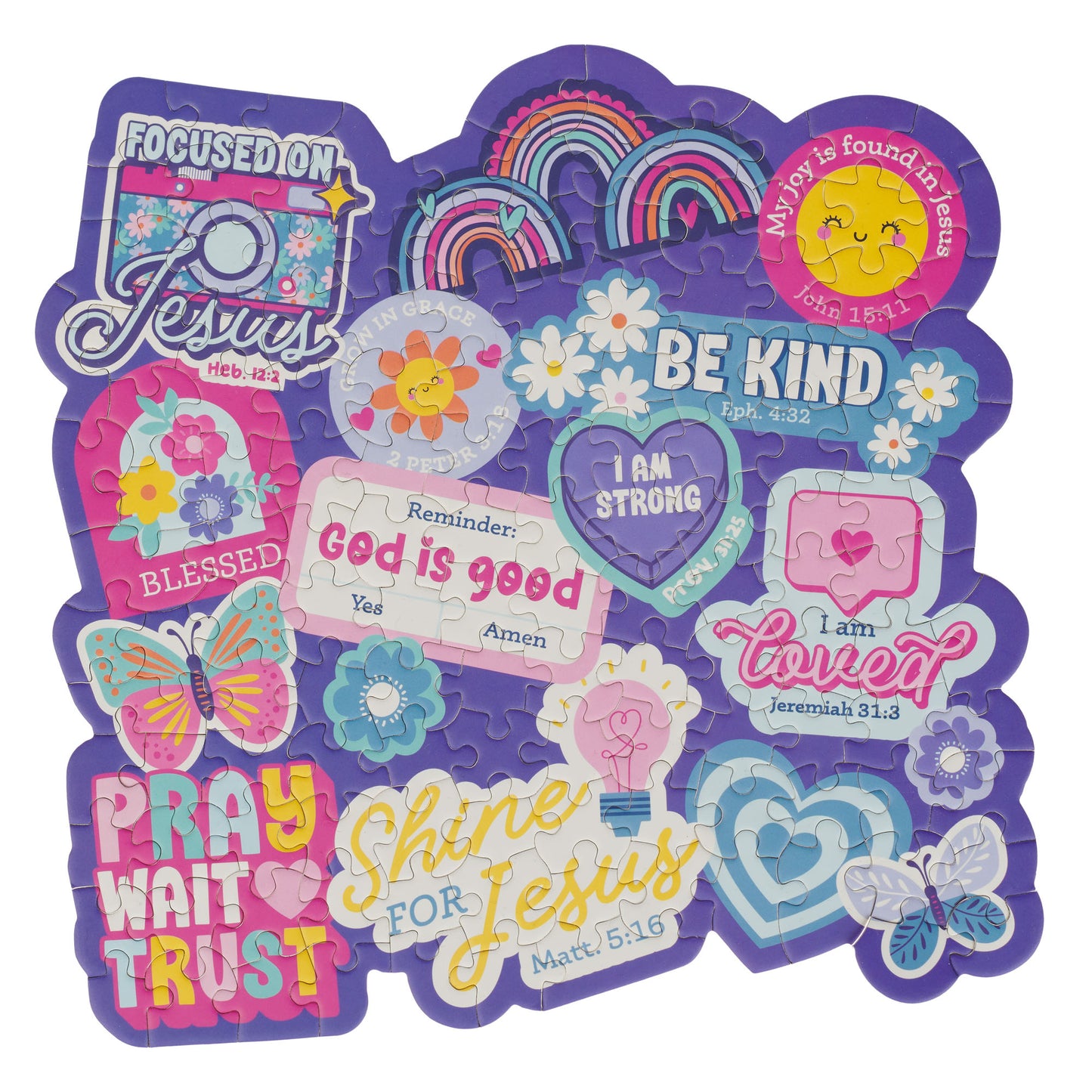 Shine for Jesus Stickers 140-piece Puzzle - Matthew 5:16