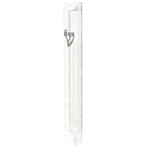 Mezuzah with Silver Shin - Plastic