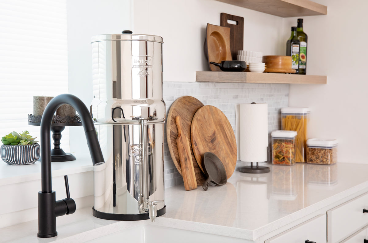 10-inch Berkey Water View spigot installed on a filter system