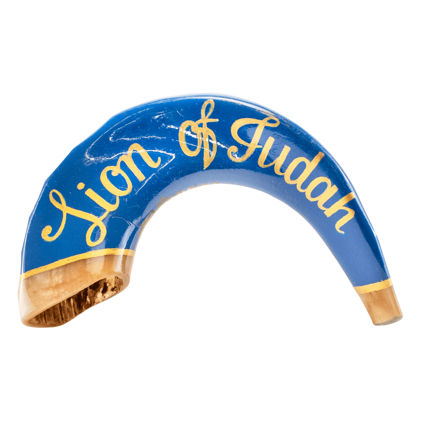 ‘Lion of Judah’ Painted Ram Horn - Blue