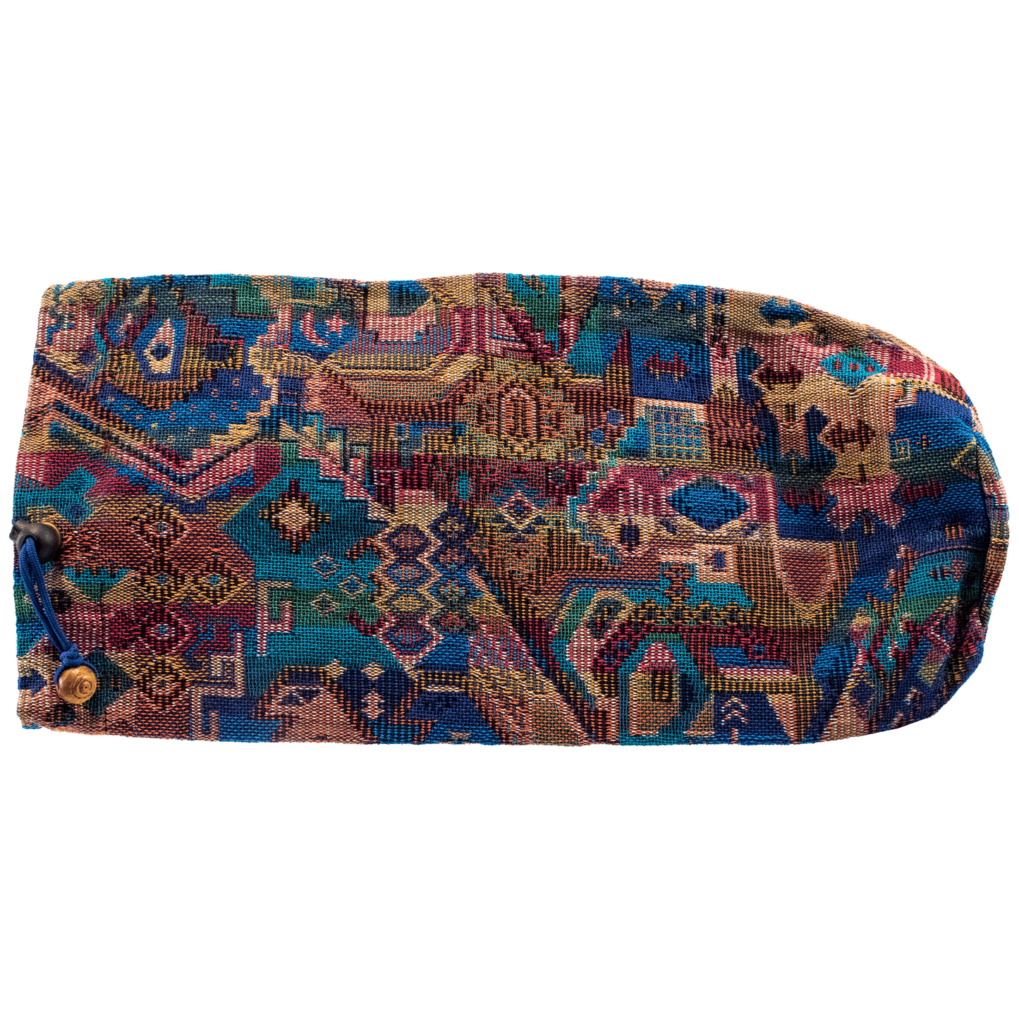 17 Inch Shofar Bag with rainbow Tribal Pattern and blue string