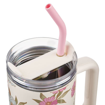 Everything Beautiful Whimsical Blooms 40 oz Stainless Steel Tumbler with Straw- Ecclesiastes 3:11