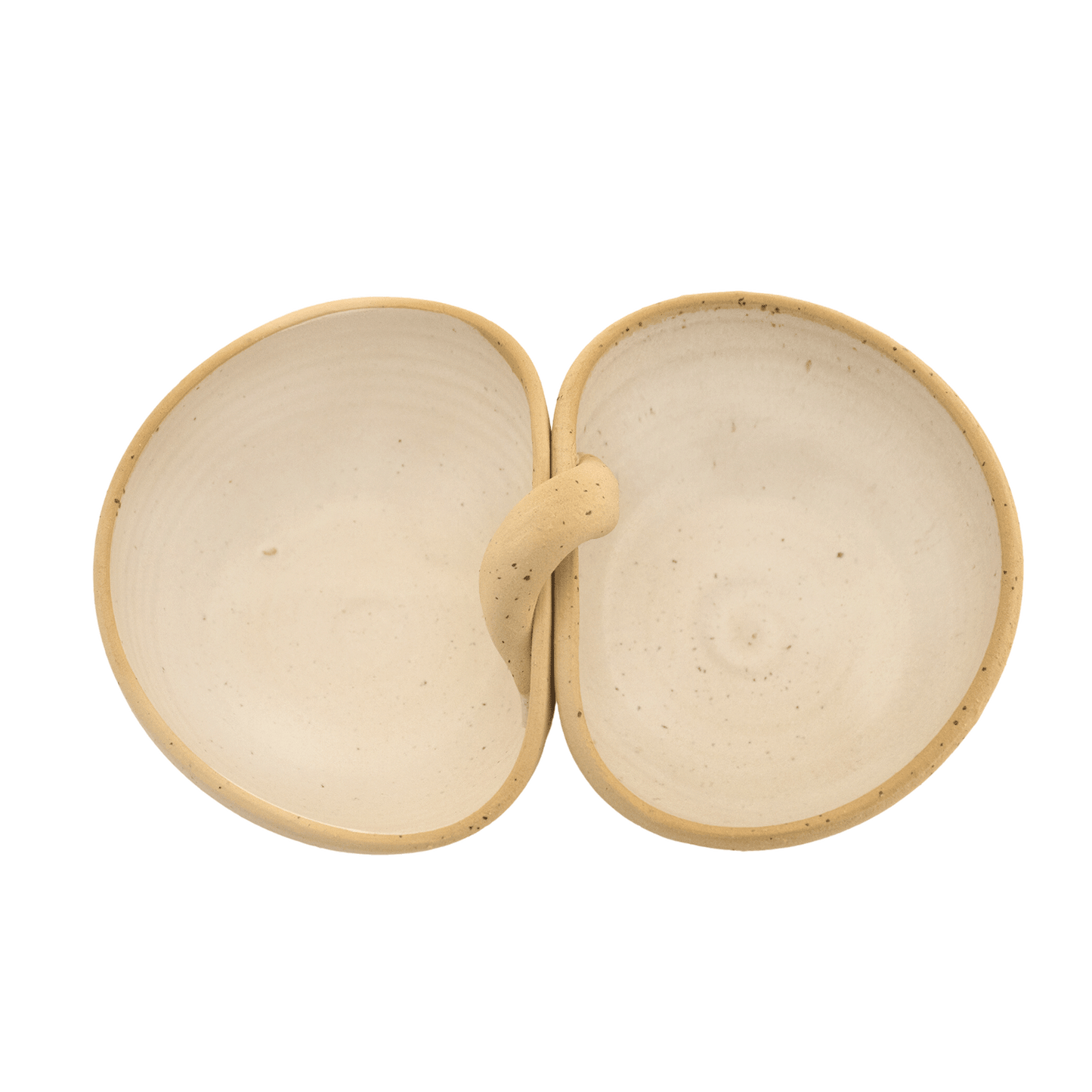 Ivory handcrafted ceramic duo bowl 