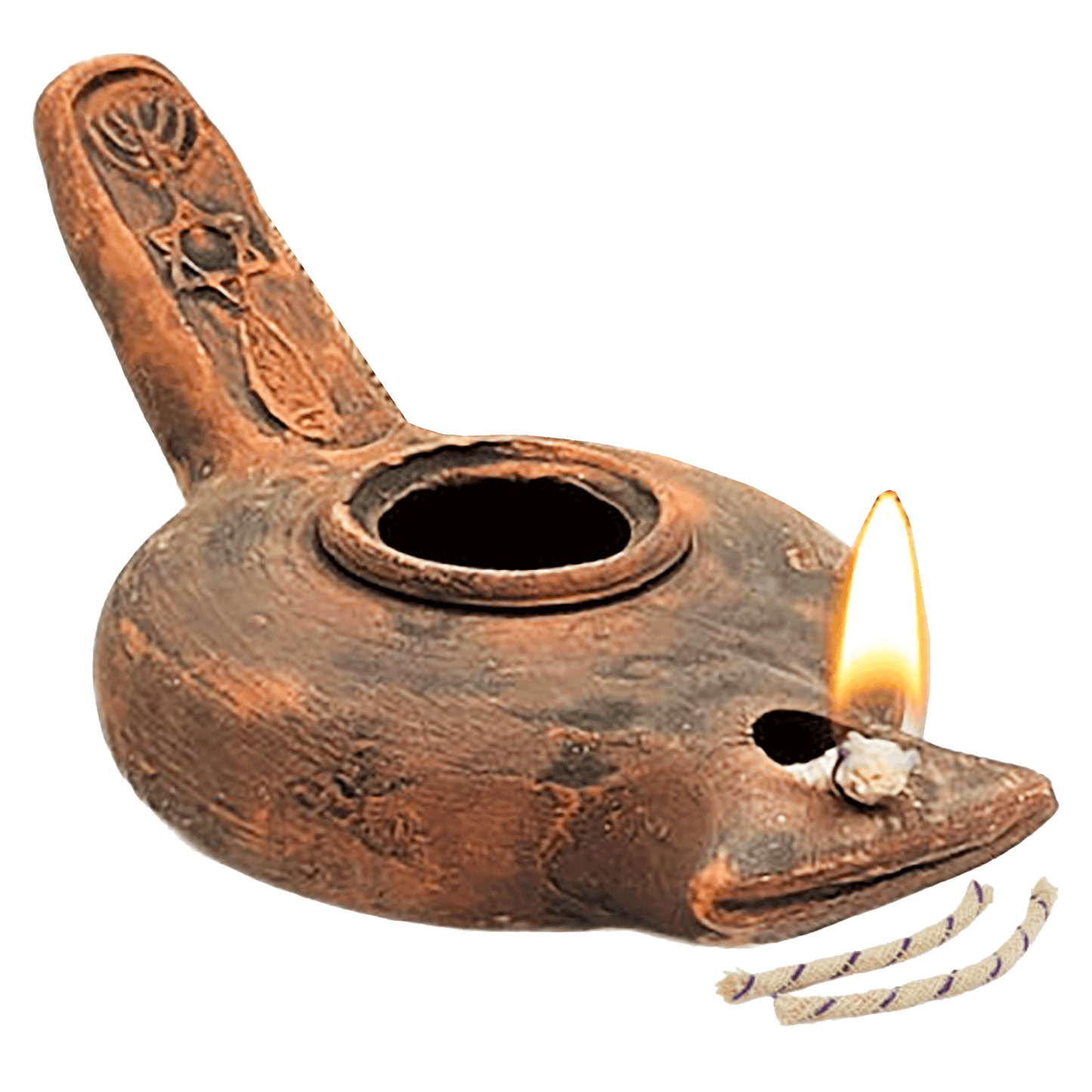 Grafted-In Clay Oil Lamp