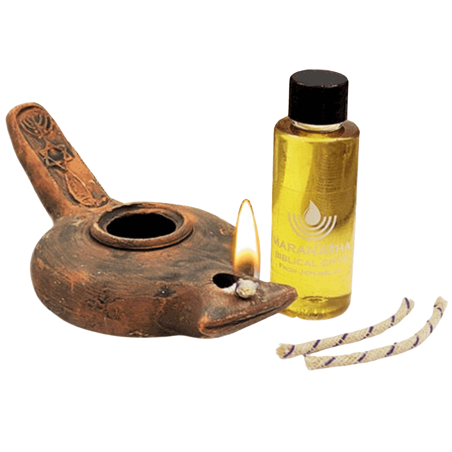 Grafted-In Clay Oil Lamp