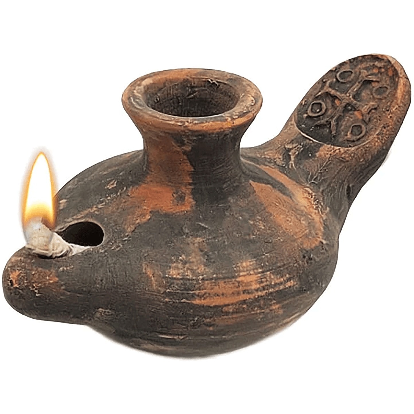 Crusader Clay Oil Lamp with Cross