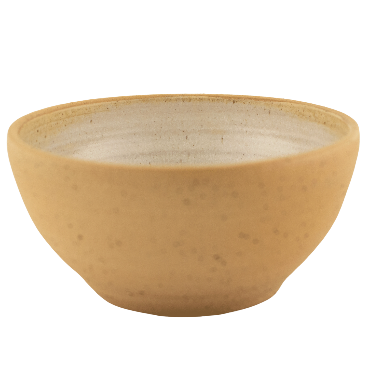 Handcrafted ceramic ivory and sand-colored bowl